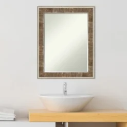 Amanti Art Farmhouse Brown Narrow Petite Bevel Wood Bathroom Wall Mirror 28.75 X 22.75 In. -Umbra Home Decor Shop GUEST 498ac05f f07d 47f3 b265 5b886e3d336e