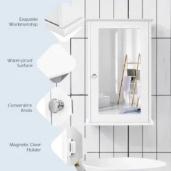 Costway Bathroom Wall Medicine Cabinet Single Mirror Door Cupboard Storage Wood Shelf White -Umbra Home Decor Shop GUEST 49a83bf9 c840 465e b7a0 7d7158def55a