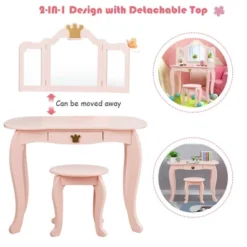 Costway Kids Makeup Dressing Table Chair Set Princess Vanity & Tri-folding Mirror -Umbra Home Decor Shop GUEST 49c9ed0f b5d0 4287 b8ec 744782b5cca8