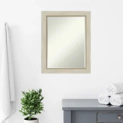 Amanti Art Parthenon Cream Petite Bevel Wood Bathroom Wall Mirror 28.25 X 22.25 In. -Umbra Home Decor Shop GUEST 4a2531c4 09a2 4d78 b130 3343e526e658