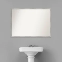 39" X 28" Non-Beveled Shiplap White Narrow Wood Bathroom Wall Mirror - Amanti Art -Umbra Home Decor Shop GUEST 4b23de9c 6ac4 4594 98ac 69d15c14c0db