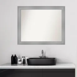 32" X 26" Non-Beveled Flair Bathroom Wall Mirror Polished Nickel - Amanti Art -Umbra Home Decor Shop GUEST 4b2ceefc c2d2 4622 8f2f ce9e0d19bb7b