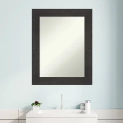24" X 30" Non-Beveled Rustic Plank Espresso Bathroom Wall Mirror - Amanti Art -Umbra Home Decor Shop GUEST 4b4e31c5 948c 45ae 90f1 d976470446db