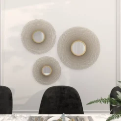 Metal Sunburst Round Wall Decor With Mirror Accent Set Of 3 Gold - Olivia & May 18 Metal Sunburst Round Wall Decor With Mirror Accent Set Of 3 Gold - Olivia & May -Umbra Home Decor Shop GUEST 4b5810cf fe99 4d32 bb8f aaddf8bb354c