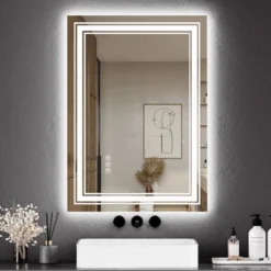 Large Bathroom Mirror With LED Lights, LED Vanity Mirror For Bathroom, 3 Adjustable Colors Of Lights, Anti-Fog, Backlit + Front Lit, Stepless Dimming -Umbra Home Decor Shop GUEST 4bbe8e9d c39e 48e4 ab5b b0c29c5b8558