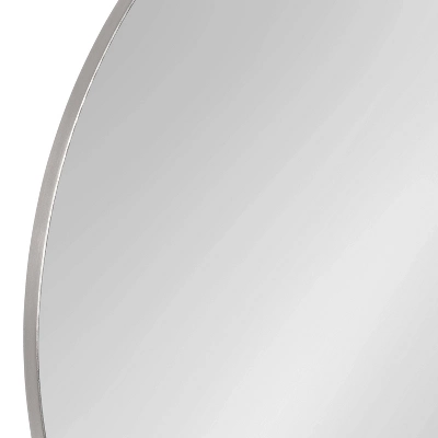 28" Rollo Round Wall Mirror Silver - Kate & Laurel All Things Decor 2 28" Rollo Round Wall Mirror Silver - Kate & Laurel All Things Decor - Image 2