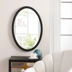 Wood Oval Mirror With Beaded Trim Black - StyleCraft 9 Wood Oval Mirror With Beaded Trim Black - StyleCraft -Umbra Home Decor Shop GUEST 4bfe92cf 6211 4a12 9ff0 12a578d08c46