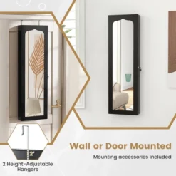 Tangkula Jewelry Armoire W/ Full-Length Mirror W/ Built-in LED Lights Hooks Shelves -Umbra Home Decor Shop GUEST 4c0d5d74 6aa0 49e0 9436 bba3f915e5b4