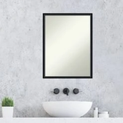 19" X 25" Non-Beveled Lucie Wood Bathroom Wall Mirror Black - Amanti Art -Umbra Home Decor Shop GUEST 4c173254 2535 471c b6e6 751d1b9761d0