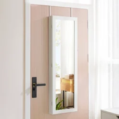 Mr Ironstone 6 LEDs Mirror Jewelry Cabinet, 47.2-Inch Tall Lockable Wall Or Door Mounted Jewelry Armoire Organizer With Mirror -Umbra Home Decor Shop GUEST 4c185f60 4544 4cff bd62 8f3fe4f0f088