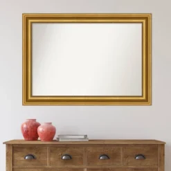 42" X 30" Non-Beveled Parlor Bathroom Wall Mirror Gold - Amanti Art -Umbra Home Decor Shop GUEST 4c7fd213 8a8b 4df7 b012 4636f6e13233