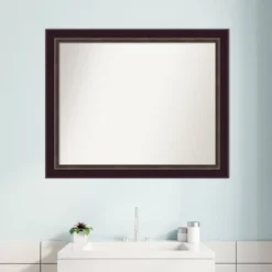 32" X 26" Non-Beveled Signore Bronze Wood Bathroom Wall Mirror - Amanti Art -Umbra Home Decor Shop GUEST 4c9faf09 0754 4bb8 90c4 49d3e96002d1