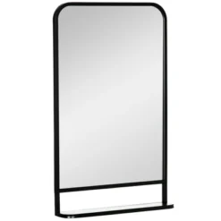 HOMCOM 34" X 21" Rectangle Modern Wall Mirror With Storage Shelf, Mirrors For Wall In Living Room, Bedroom, Black -Umbra Home Decor Shop GUEST 4cb5b16f 2f47 47d6 a458 c81930e78fd4