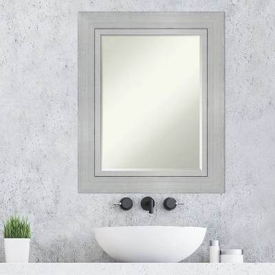 Amanti Art Romano Silver Petite Bevel Wood Bathroom Wall Mirror 31.25 X 25.25 In. 6 Amanti Art Romano Silver Petite Bevel Wood Bathroom Wall Mirror 31.25 X 25.25 In. - Image 6