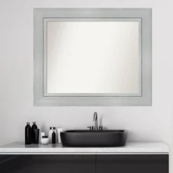 35" X 29" Non-Beveled Romano Silver Wood Bathroom Wall Mirror - Amanti Art 12 35" X 29" Non-Beveled Romano Silver Wood Bathroom Wall Mirror - Amanti Art -Umbra Home Decor Shop GUEST 4cecee1f 4ec1 467a a7f8 f514217618ed