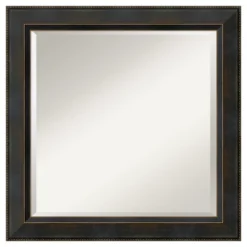 24" X 24" Signore Bronze Wood Framed Wall Mirror - Amanti Art