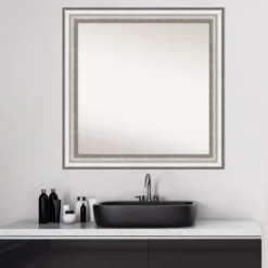 31" X 31" Non-Beveled Salon Silver Bathroom Wall Mirror - Amanti Art -Umbra Home Decor Shop GUEST 4d3d3b73 bbe6 4c02 847c a884438020b1