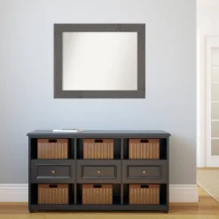 34" X 28" Non-Beveled Rustic Plank Gray Bathroom Wall Mirror - Amanti Art -Umbra Home Decor Shop GUEST 4d56dba8 2c59 4b7a 8b1d bec6f78a1506