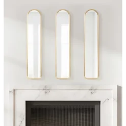 Kate & Laurel All Things Decor 8"x38" Caskill Framed Arch Wall Mirror Gold -Umbra Home Decor Shop GUEST 4d7707f2 b98d 4239 8b0d b89d839611a5