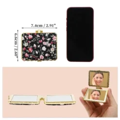 Unique Bargains Rectangle Mini Mirror For Purses 1 Pc