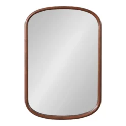 Kate & Laurel All Things Decor 24"X36" Talma Capsule Wall Mirror Walnut Brown -Umbra Home Decor Shop GUEST 4ec341f3 927c 48bd a52b c15202a620d9