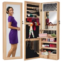 Best Choice Products Hanging Mirror Jewelry Armoire, Door Or Wall Mounted Cabinet W/ LED Lights, Lock -Umbra Home Decor Shop GUEST 4ecf439e a283 4f3d ae88 7bdb7261769e
