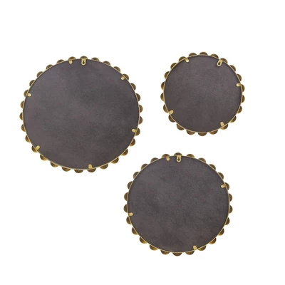 3pc Marlowe Gold Beaded Round Wall Mirror Set - Madison Park 3 3pc Marlowe Gold Beaded Round Wall Mirror Set - Madison Park - Image 3