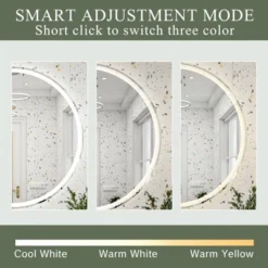 32 Inch LED Bathroom Mirror With Smart Touch Control, Dimmable Anti-Fog Vanity Mirror, Wall Mounted/Plug-in, HD Glass For Makeup, Bedroom & Entryway -Umbra Home Decor Shop GUEST 4ef33ab2 49f3 4449 bdca 211c8d876ad8