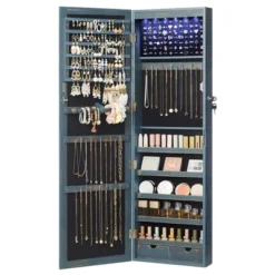 SONGMICS 6 LEDs Mirror Jewelry Cabinet, 47.2-Inch Tall Wall/Door Mounted Jewelry Armoire Organizer -Umbra Home Decor Shop GUEST 4f2bc3b5 5c2f 41f9 a305 5e3ea30e9550