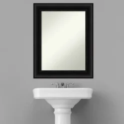 24" X 30" Non-Beveled Parlor Bathroom Wall Mirror Black - Amanti Art -Umbra Home Decor Shop GUEST 4fa35391 578a 4370 a159 1d6971497066