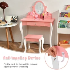 Costway Kids Vanity Princess Makeup Dressing Table Stool Set W/ Mirror Drawer -Umbra Home Decor Shop GUEST 4fe0b85f 1a85 42d4 ada0 74dc7c9992f9