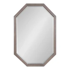 24" X 36" Hogan Framed Octagon Decorative Wall Mirror Gray - Kate & Laurel All Things Decor
