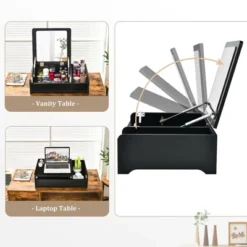 Costway 2-in-1 Vanity Dresser W/ Flip-Top Mirror Tabletop Storage Box Makeup Laptop Black -Umbra Home Decor Shop GUEST 502d866a 8818 48c1 955d 6081a6767175