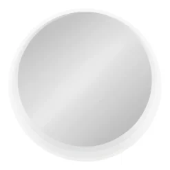 24" Wheeler Round Wall Mirror White - Kate & Laurel All Things Decor