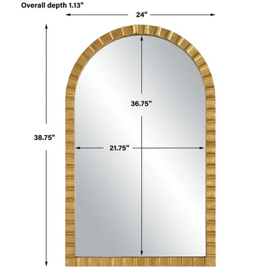 Uttermost 08269 Dandridge Arch Mirror Hand Forged Iron Frame With Metallic Gold Leaf Finish 2 Uttermost 08269 Dandridge Arch Mirror Hand Forged Iron Frame With Metallic Gold Leaf Finish - Image 2