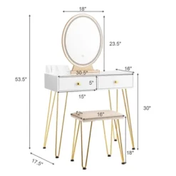 Costway Vanity Makeup Dressing Table W/ 3 Lighting Modes Mirror Touch Switch White -Umbra Home Decor Shop GUEST 507eacfb 4729 4ca1 a7cf d72b55747dfa