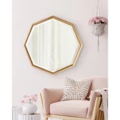 Calder Octagon Wall Mirror Gold - Kate & Laurel All Things Decor -Umbra Home Decor Shop GUEST 50c86872 8688 4b13 91aa 4fc767ef017e