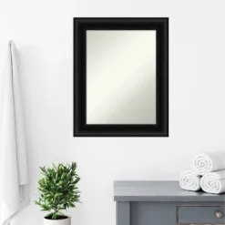 24" X 30" Non-Beveled Parlor Bathroom Wall Mirror Black - Amanti Art -Umbra Home Decor Shop GUEST 51047acf 0f69 426d 8414 8608c6d026fb