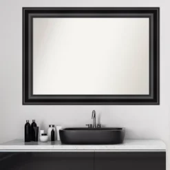 42" X 30" Non-Beveled Grand Bathroom Wall Mirror Black - Amanti Art -Umbra Home Decor Shop GUEST 5113225b aa7f 480c 94d3 95119eb2e2f3
