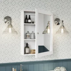 Ashland Bathroom Storage Medicine Cabinet Mirror Without Open Shelf White - RiverRidge Home