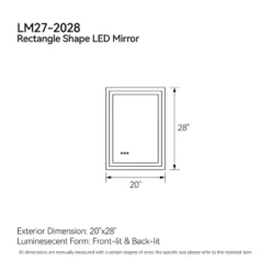 20in*28in LED Bathroom Mirror,Front-Lit And Back-Lit, Stepless Dimmable, 3 Colors CRI90+, Brightness Memory, Shatter-Proof,Anti-fog LED Vanity Mirror -Umbra Home Decor Shop GUEST 51de9d9c 49c2 41c2 8f84 0de65ed1d933