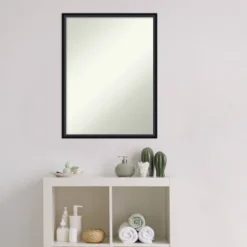 19" X 25" Non-Beveled Lucie Wood Bathroom Wall Mirror Black - Amanti Art -Umbra Home Decor Shop GUEST 51f4d637 8541 4235 9e63 03895b239ceb