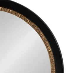 Kate & Laurel All Things Decor 26"x26" Wildomar Round Wall Mirror Black