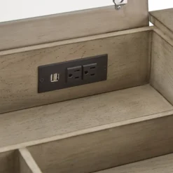 Brunswick Vanity Set With Flip Mirror And Power Strip Gray/Black - Inspire Q -Umbra Home Decor Shop GUEST 527ec8ab e341 42c1 982f b17bb310a123