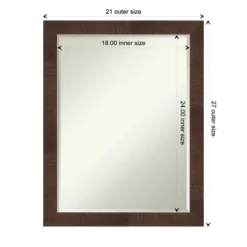 Amanti Art Wildwood Brown Narrow Petite Bevel Bathroom Wall Mirror 27.25 X 21.25 In. -Umbra Home Decor Shop GUEST 52fb6875 ea8c 494e ad60 559562c3d21a