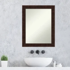 22" X 28" Non-Beveled William Mottled Bronze Narrow Bathroom Wall Mirror - Amanti Art -Umbra Home Decor Shop GUEST 532e5511 e832 4dd1 9052 a14855ff8e18