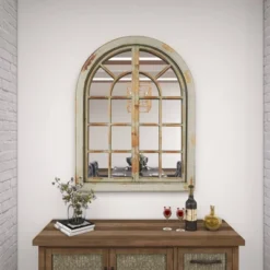 48" X 37" Farmhouse Classic Arched Window Design Decorative Wall Mirror - Olivia & May -Umbra Home Decor Shop GUEST 5347c751 b1c6 457b 8a6f c7b742e80c88