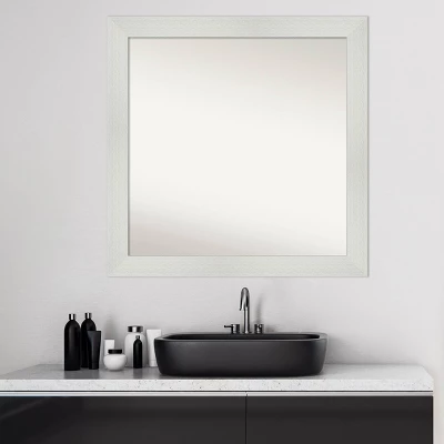 31" X 31" Non-Beveled Mosaic Bathroom Wall Mirror White - Amanti Art 7 31" X 31" Non-Beveled Mosaic Bathroom Wall Mirror White - Amanti Art - Image 7