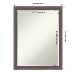 Amanti Art Urban Pewter Petite Bevel Bathroom Wall Mirror 26.5 X 20.5 In. -Umbra Home Decor Shop GUEST 536de760 a771 49ec a721 f9c98d21c65a