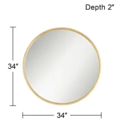 Uttermost Trebuchet Round Vanity Decorative Wall Mirror Modern Metallic Gold Leaf Frame 34" Wide For Bathroom Bedroom Living Room Home Office Entryway -Umbra Home Decor Shop GUEST 5399bbc9 c4a2 46ad 96db c34f65c44613